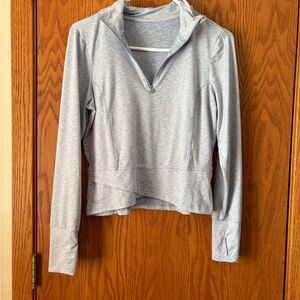 Light Gray/Blue Women’s Quarter-Zip Performance Top
